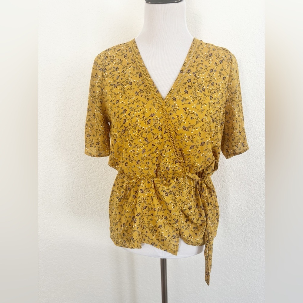 Sienna Sky Yellow Floral Wrap Blouse